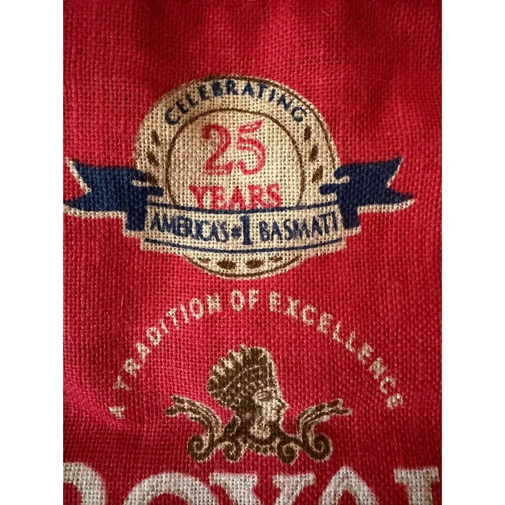 Two Royal basmati rice burlap bag. Tote bags (No‎ Rice)